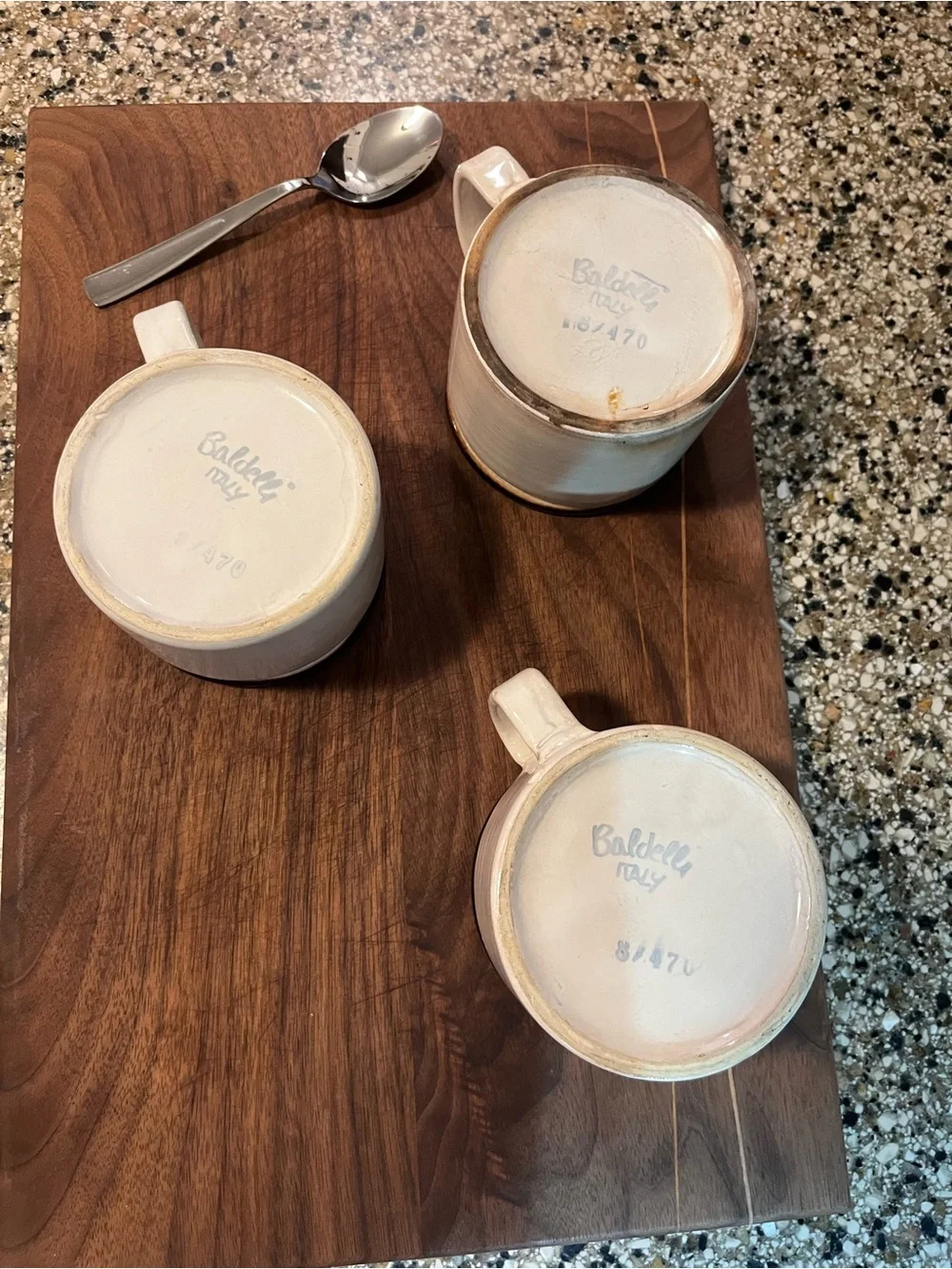 Two-Tone Brown Interior Cream Ceramic Coffee Mug Set - 3 Pack